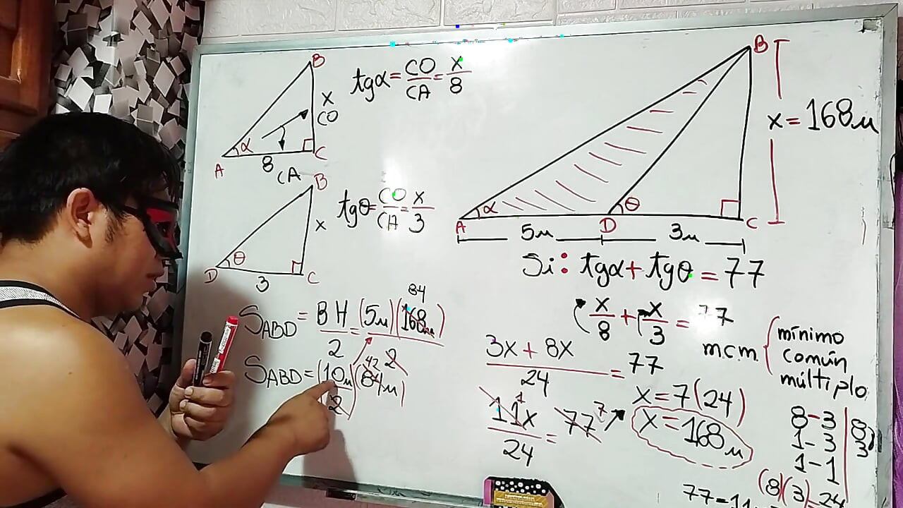 27 Trigonometry Calculate the Height and Area of the Triangle - Sexual Mathematics - Azaghal Soul