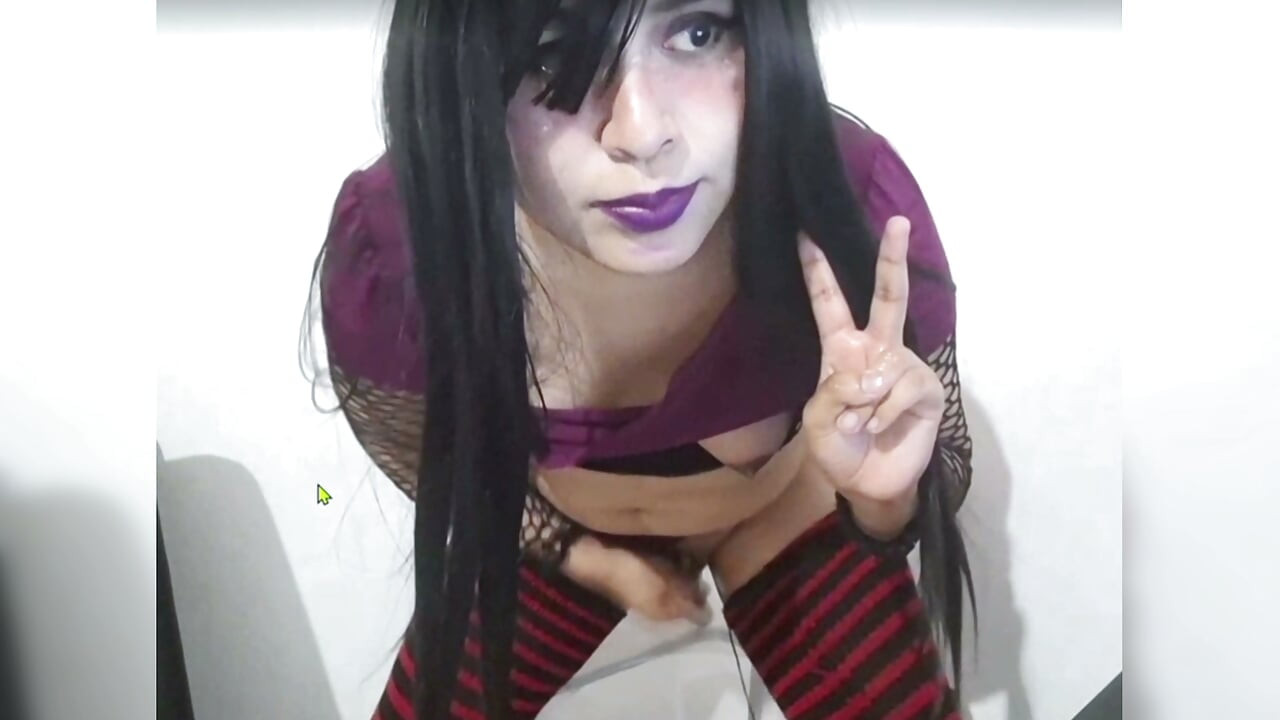 The Cutest Trans Girl Masturbates and Makes an Ahegao Face After Eating Her Own Dick Cheese