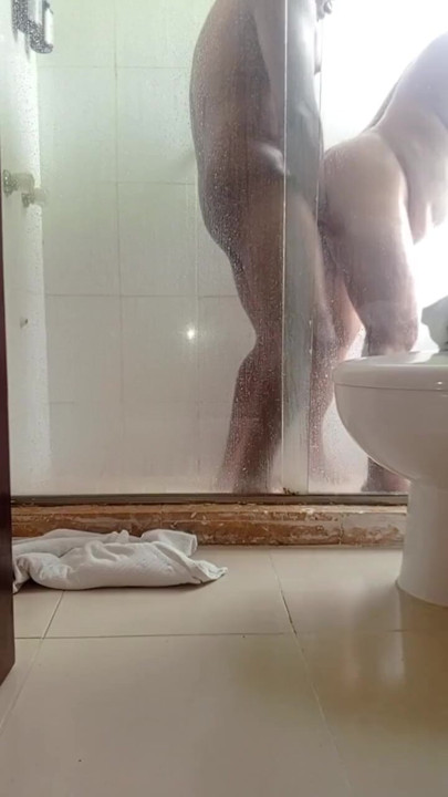 Anal sex in the shower ended in the mouth of a milf pawg | Clip 1
