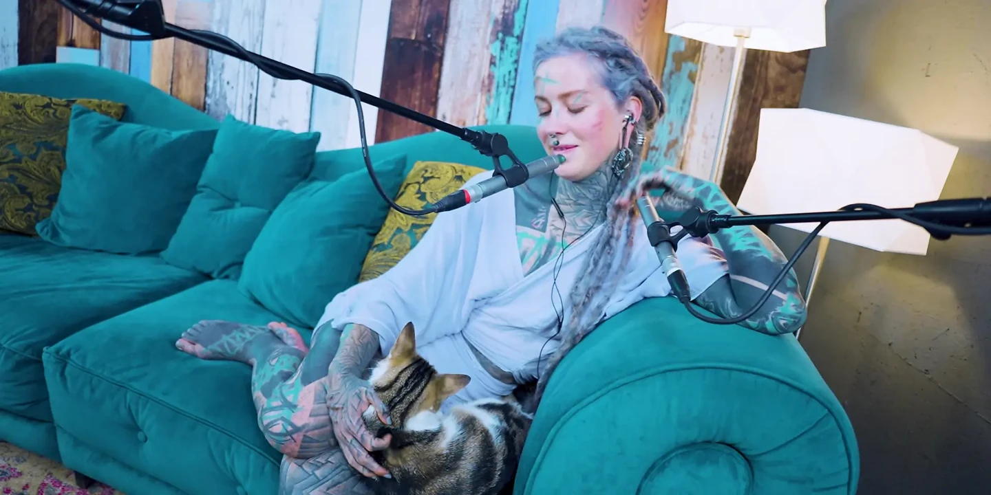 I talk about E - Empathy - ASMR podcast SFW talking goth skinny girl dreadlocks tattoo model inked girl
