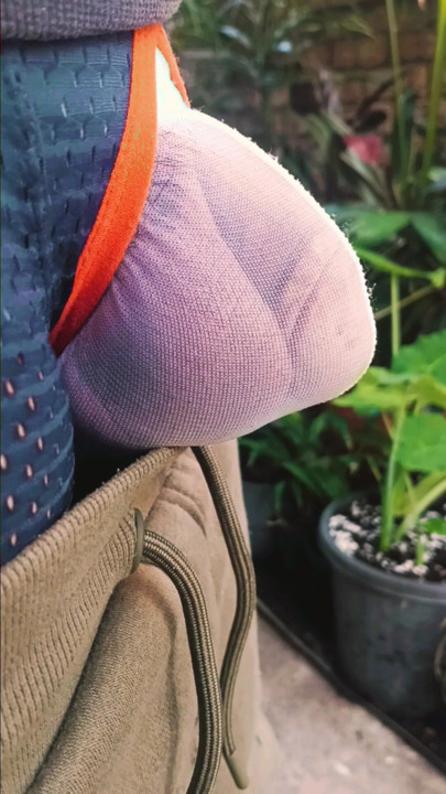 Small circumcised cock in tight see through underwear