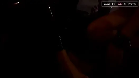 Blonde girl binds lover then enjoys foot massage