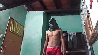 young Latino dances and moves his cock in an erotic way, moves his cock on hot webcam, hard sex and handjob - Jovenpoder