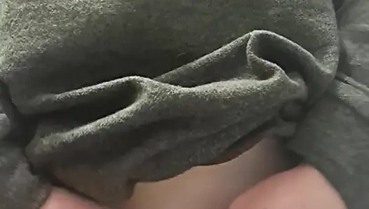Stepmom Pulling Her Fat Pussy Out of the Hole in Her Big Panties