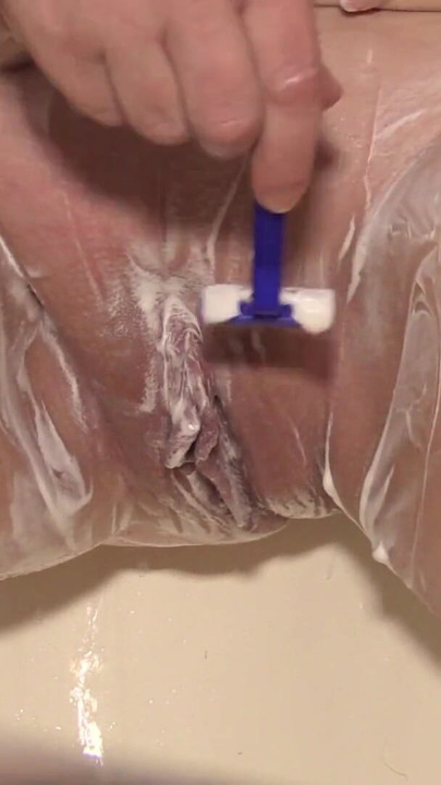 Stunning moment from "Old pussy shaving close-up. ASMR."