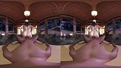 3D VR Pov, busty asian reverse cowgirl, 3D animation VR