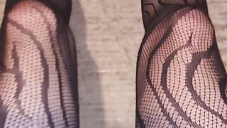 Teasing My Fishnet Stocking