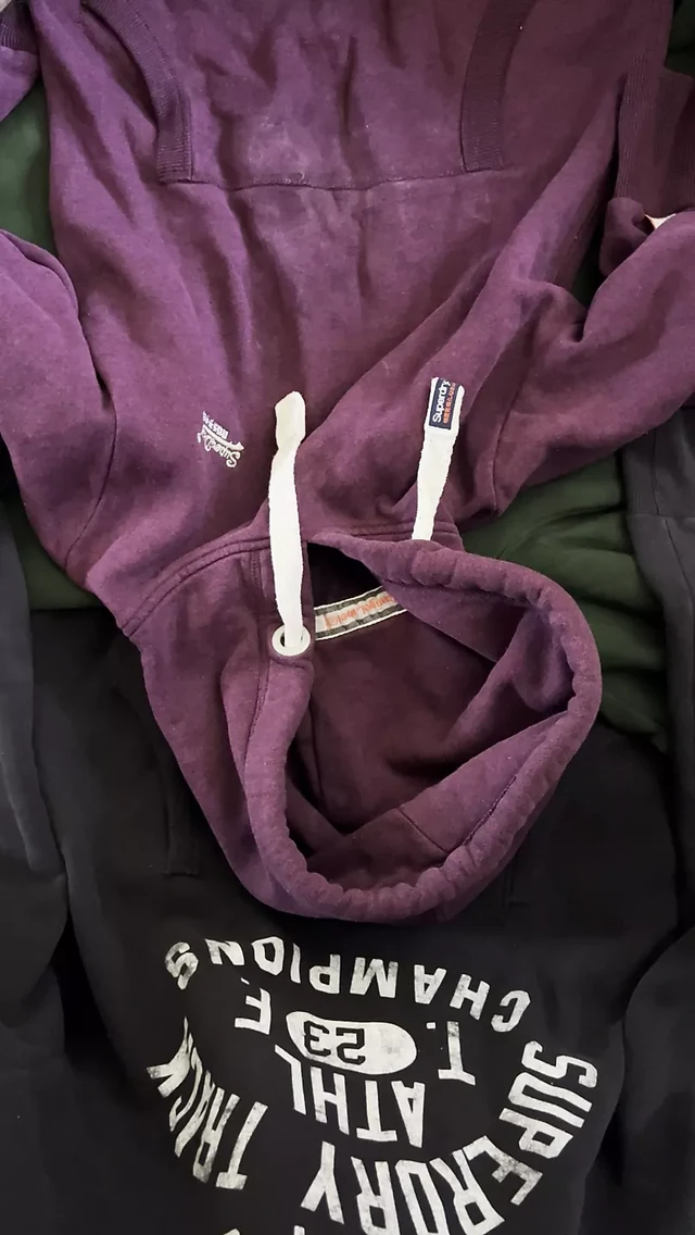 Cum on Girl’s red Superdry Hoody