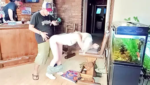 Blonde enjoying two cocks