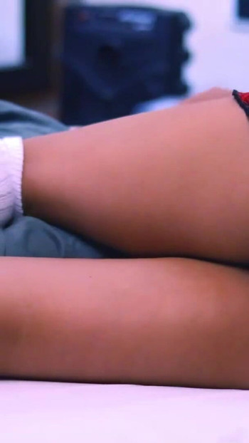 Captivating moment from "Art student with her partner in her dorm room"