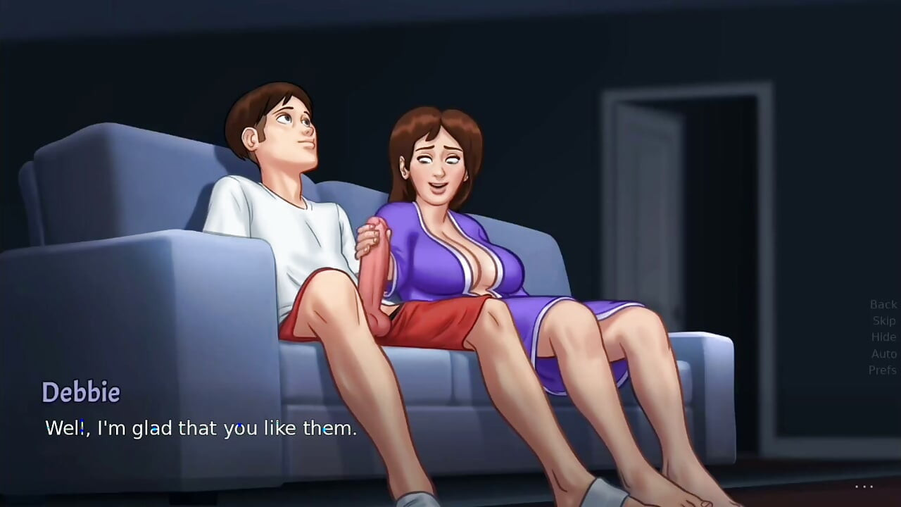 Landlady Catches Student Jerking Off, Then Rubs His Huge Cock - summertime saga gameplay part 2