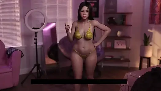 Japanese Stepsister Wearing Bikini And Rubbing Stepbro Cock