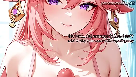 Pass 5 interviews with Genshin Impact girls to get a job (Sex JOI)