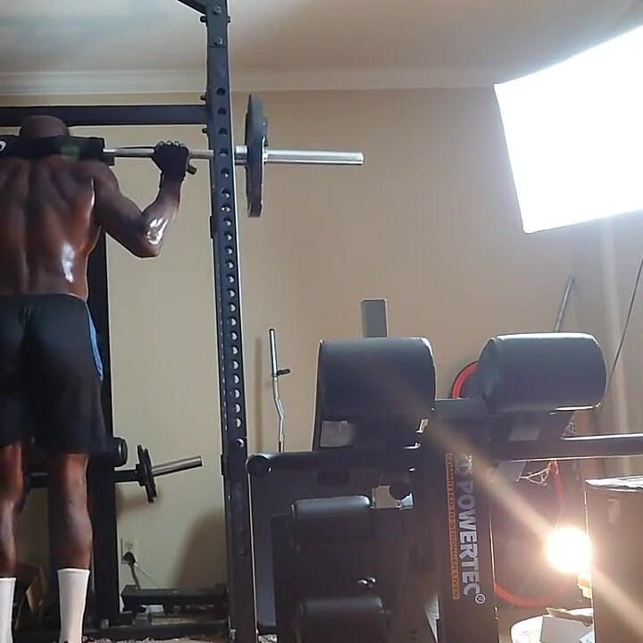 Hallelujah Johnson Tall Dark Chocolate Muscles Tattoos Body Squats