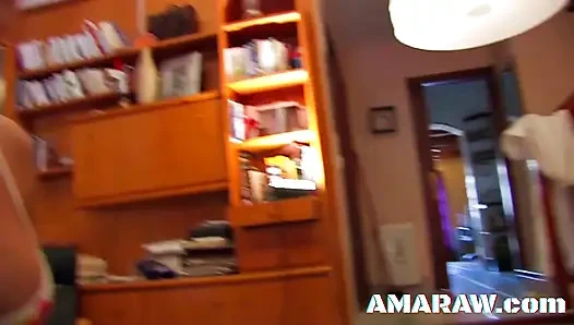 Сперма в рот для шлюховатой Halana K, как она получает анальный трах