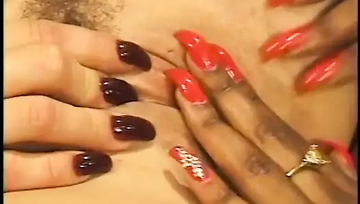 Marvelous european babe gets her cunt licked by couple of black girlfriends