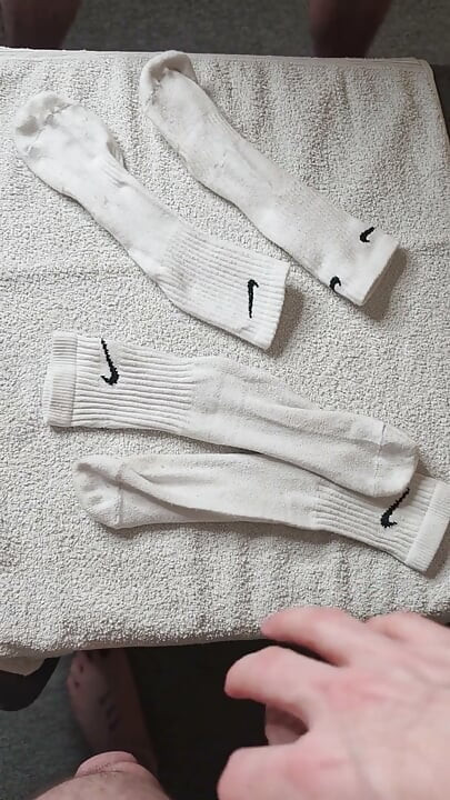 Ordered: 2x Pairs of Used Cum Soaked White Nike Socks