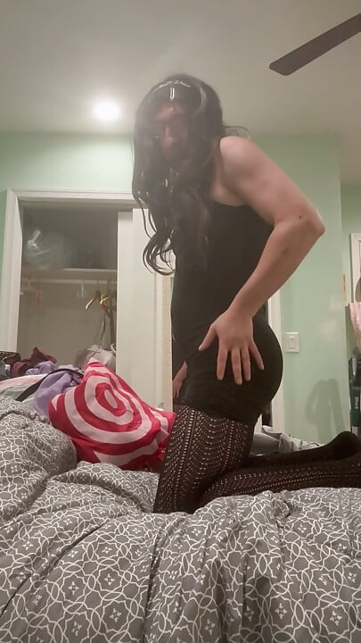 Sissy in black dress