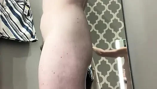 Rachel Wriggler gets naked to try on clothes in a public changing room d...