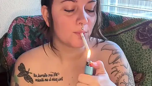 Chubby Smoker Masturbating