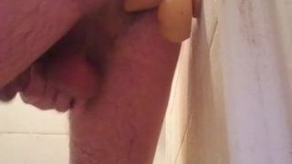 Fucking My Wall mount Dildo Before My Shower...
