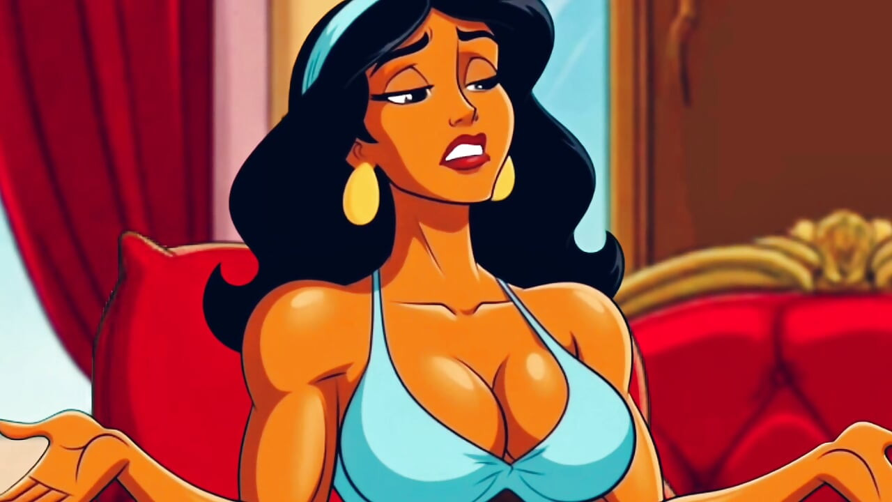 Công chúa dâm đãng và một genie ham muốn cọ xát một cái đèn