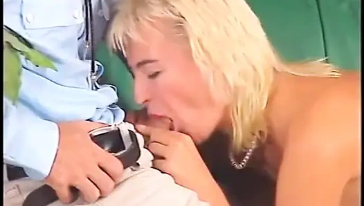 Picked up mature blonde masturbating and sucking cock