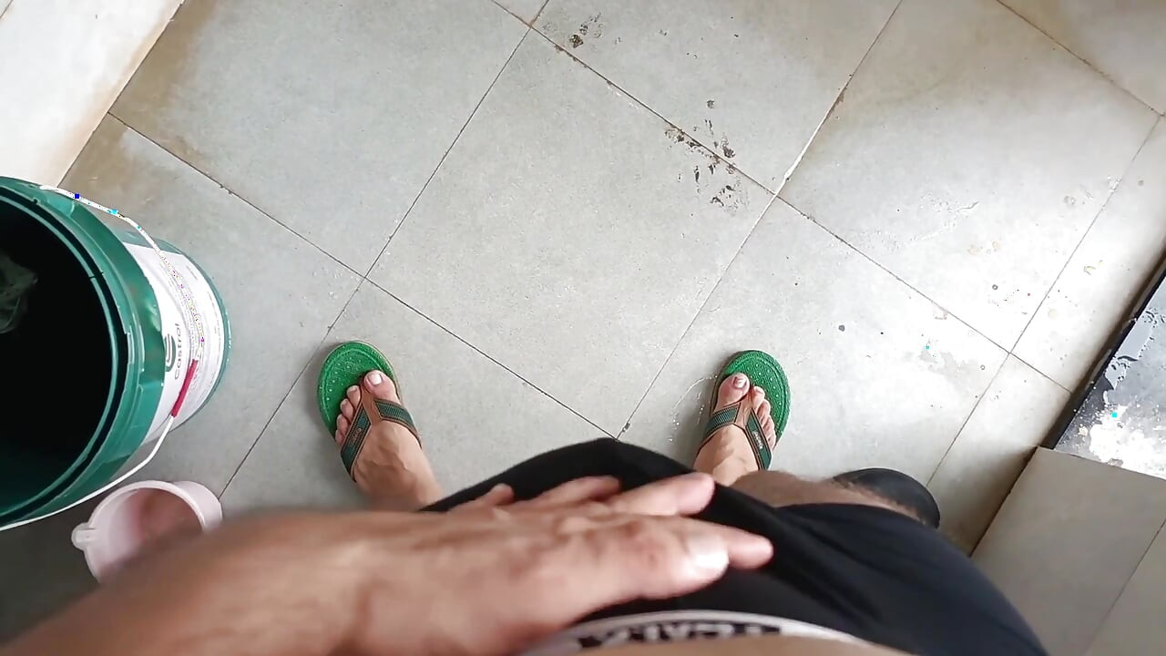 Indian Boy Peeing in Bathroom and Masturbation Pink Cock