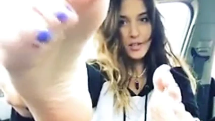 Girls shows feet