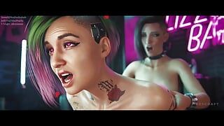 Cyberpunk 2077 Futa compilación (animación con sonido) 3D hentai porno sfm