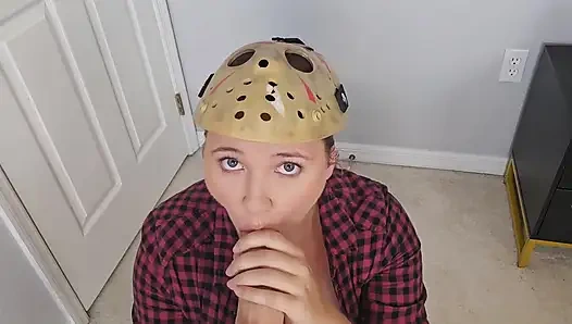 Naughty Stepsister Scares Her StepBrother and Gives Him a Boner