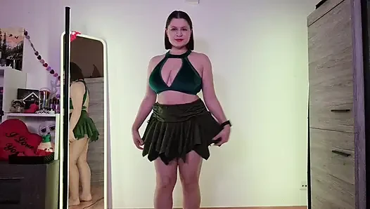 3 Süße Miniröcke Anprobieren - Jungle Green, Pink Bows &burgund Straps