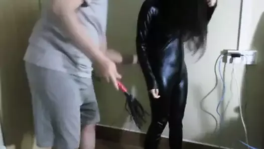 BDSM Bars and Latex CatSuiT With some Whipping