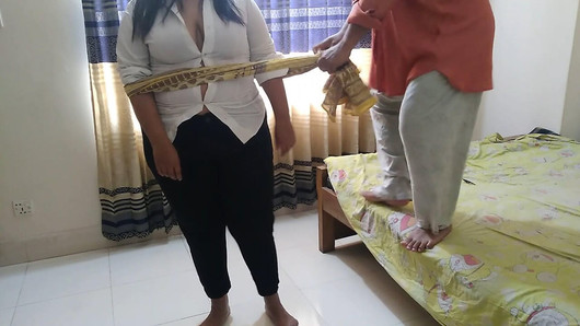 Indian Young 18+ Lady Boss Fucked By Office assistant with Her Hands tied - Rough Anal Fuck & Cum