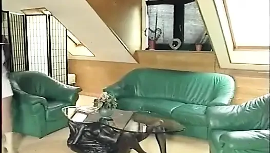 Büyük memeli piliç kanepede sikiliyor