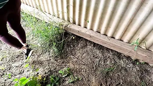 She has to have her tits beaten completely naked in the stable