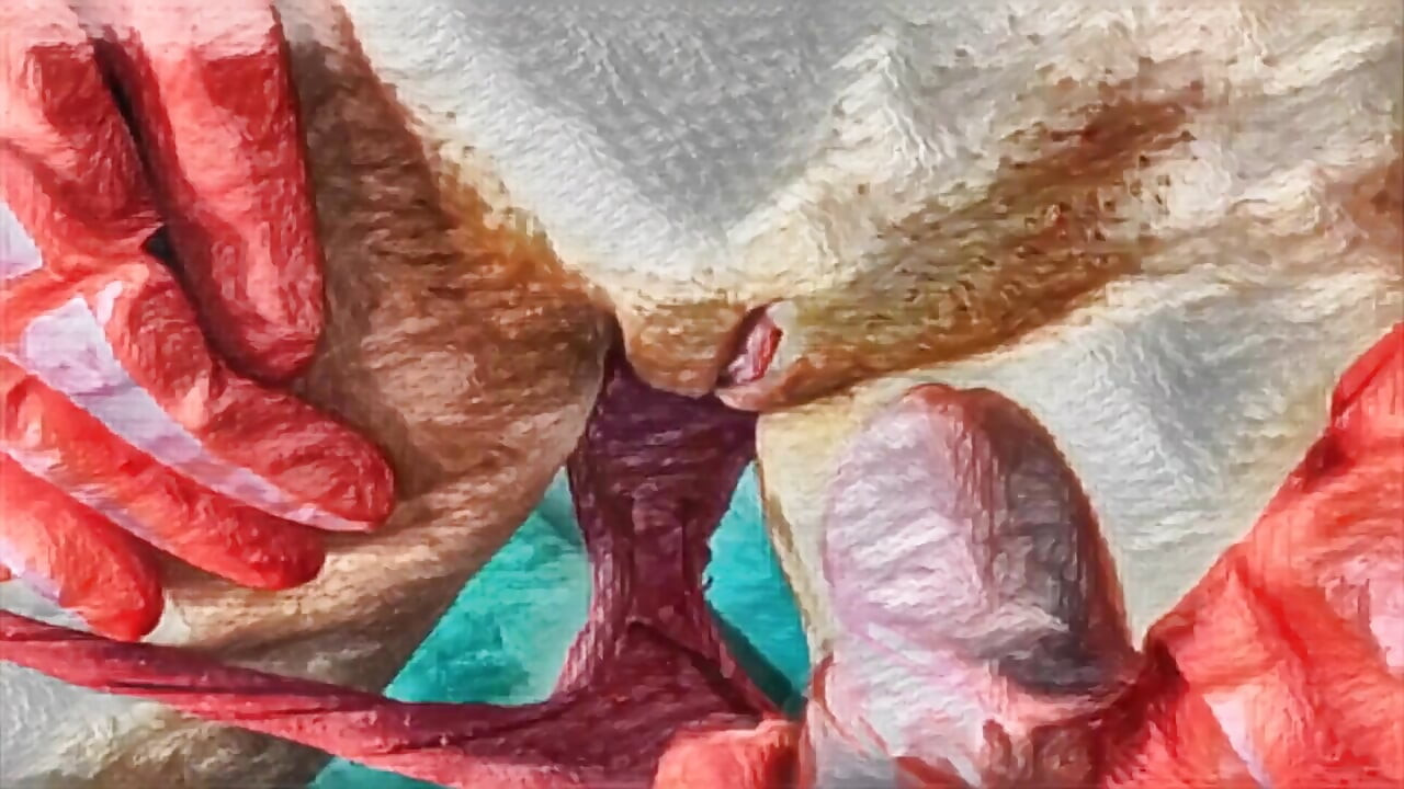 XXX 만화. 내 주부는 내 핸잡으로 나를 도와준다. 그녀의 큰 클리토리스와 그녀의 빨간 팬티에 사정.