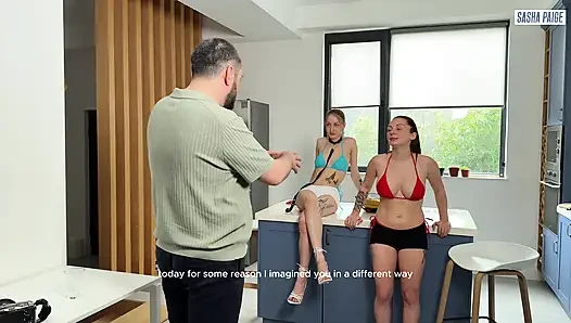 Biz! Sasha Paige ve Lelya Mult sert çekimlerde ıslak deliklerden süt yalıyor ve emiyorlar!