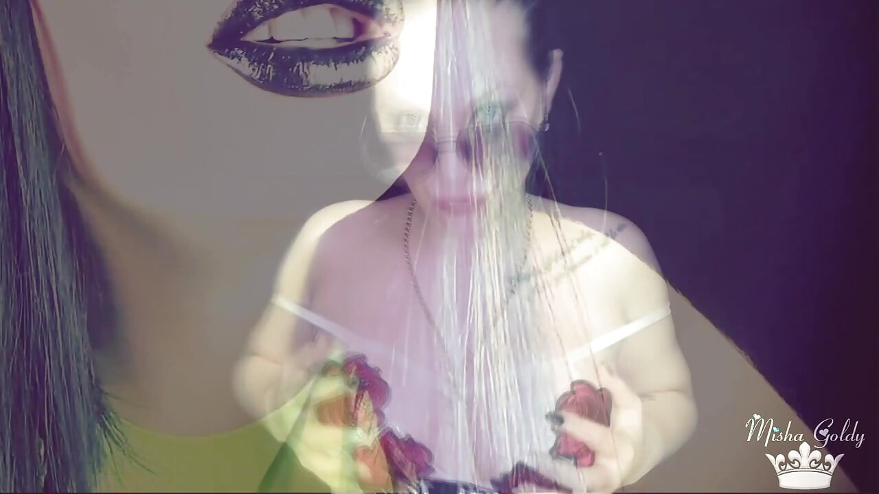 Glossy lips and big tits mind fuck with joi and cum countdown