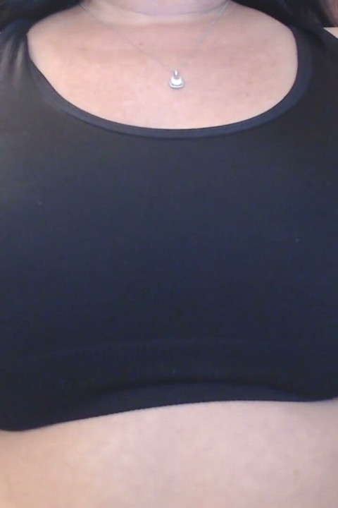 Boobs drops sports bra hands
