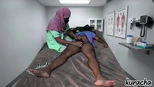 Lady Doctor fake checkup to get fuck from Patient