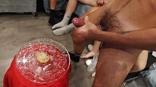 A GROUP OF HORNY GUYS CUM ON A COOKIE AND THE LOSER HAS TO EAT IT!!!