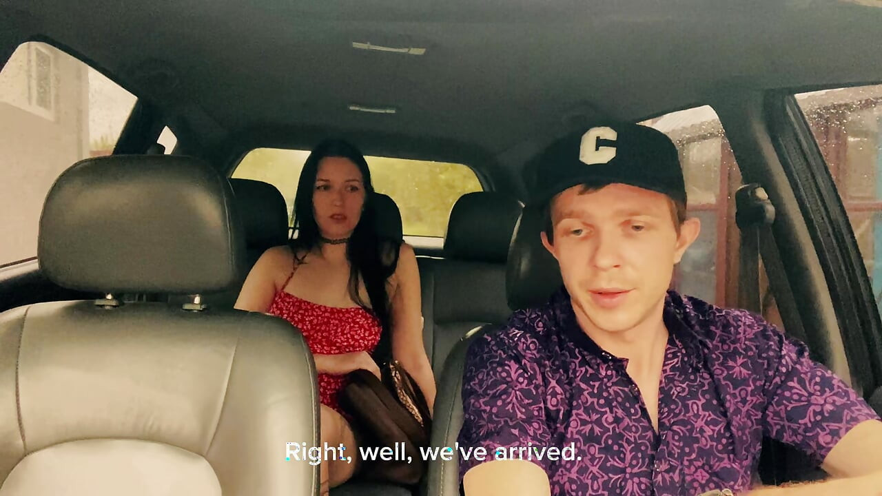 Wife cheating with a taxi driver in the car outside the house