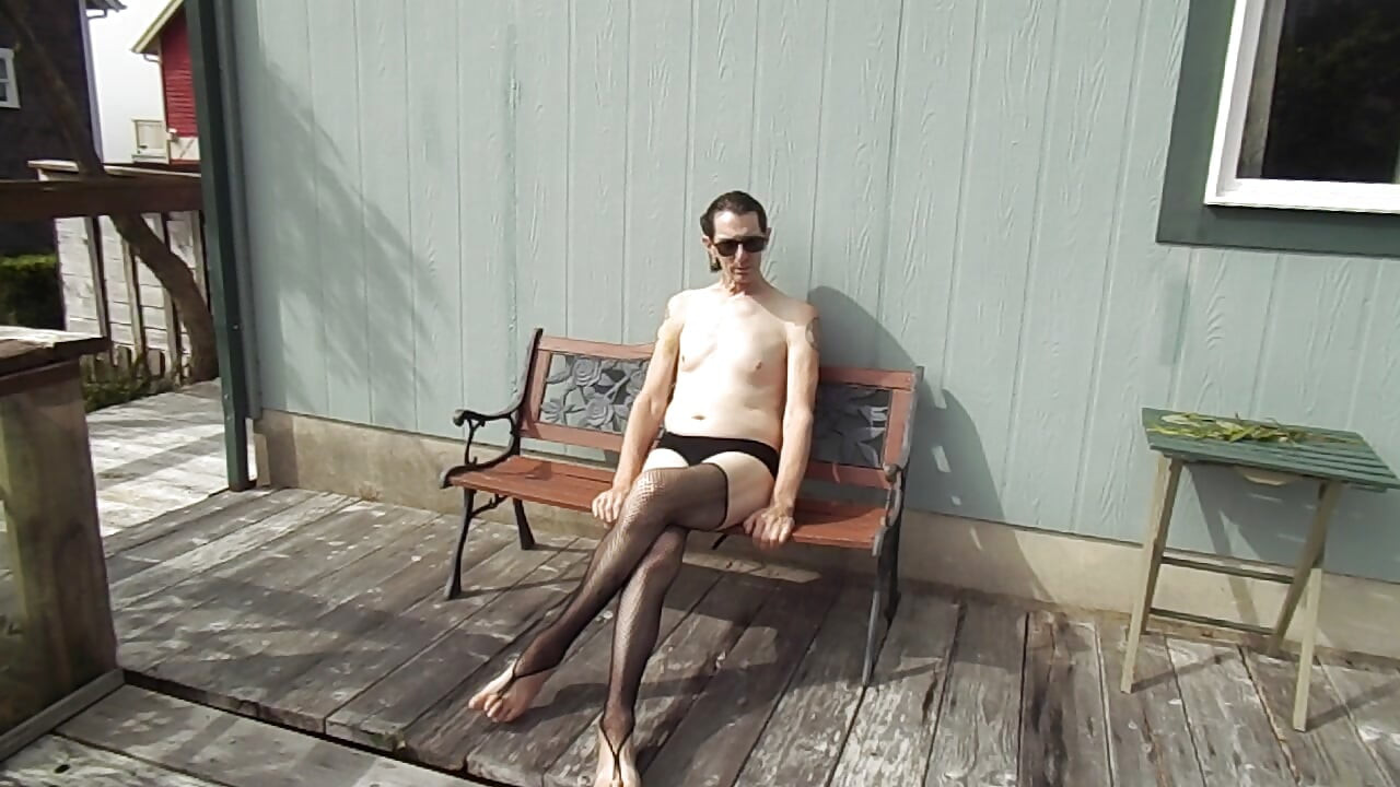 kevinstockings outside on my deck