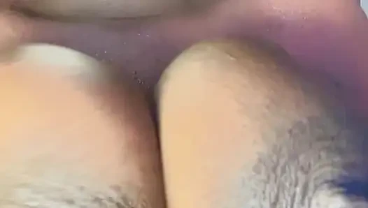 Pregnant woman having her bath