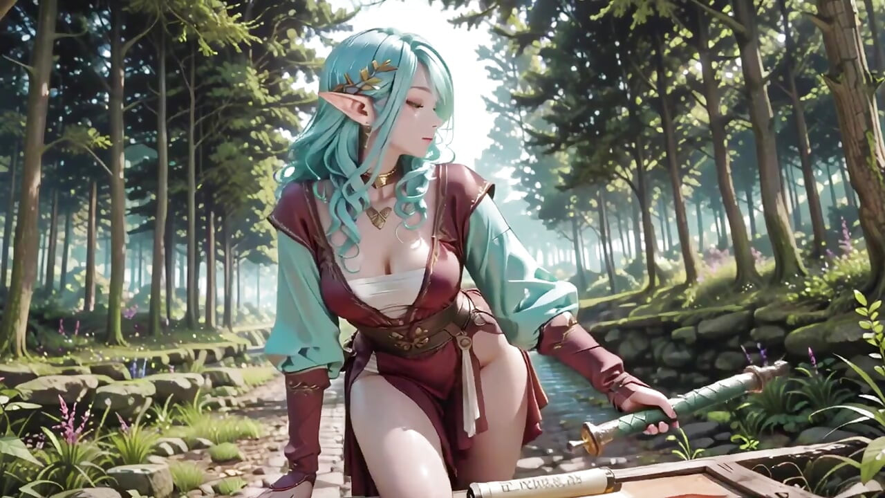Forest Fantasy! Green-haired Mage & Blue Elf in a Private Walk