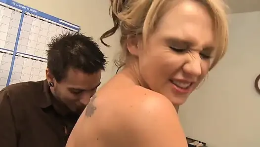 Sweet looking blondie gets rammed by her handsome younger lover