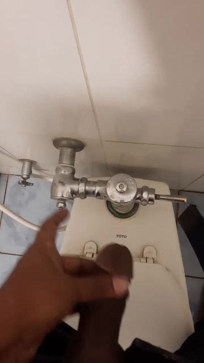 My Cumshot at public toilet. This is my fantasy to handjob at public toilet.