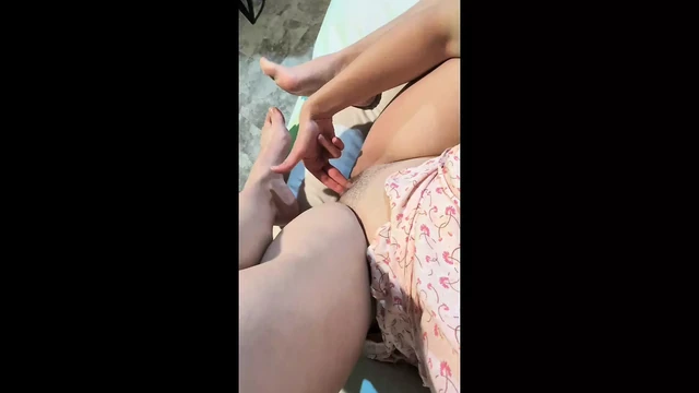 girl fingering in pink dress