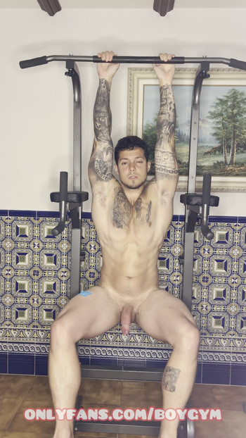 GAY CUM😈doing workout Most Amazing Cumshot
